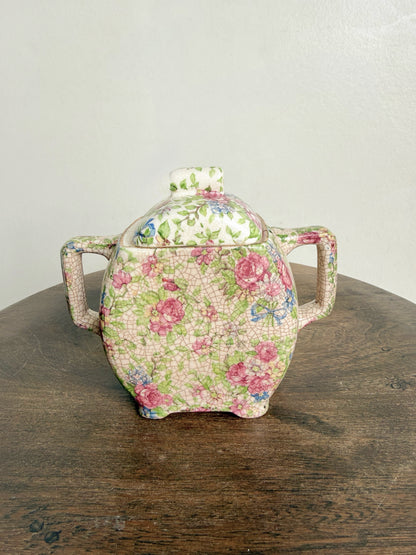 Crazed Vintage Sugar Bowl