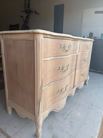 6-Drawer Bleached French Provincial Dresser