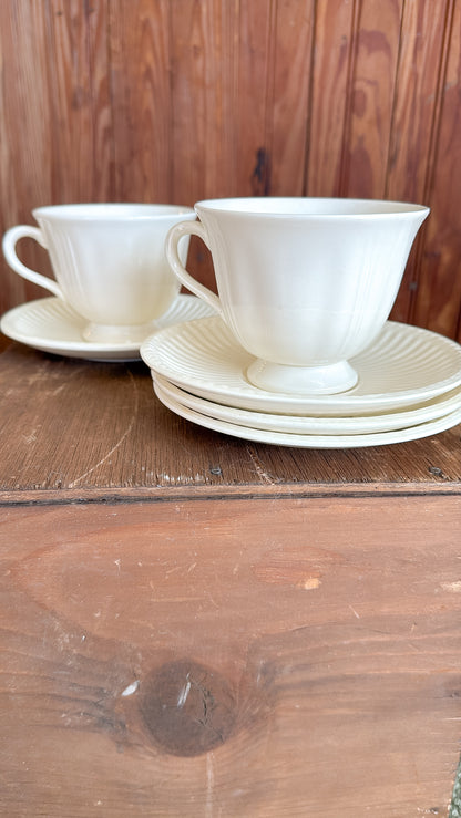 Vintage Wedgwood Ribbed Saucers