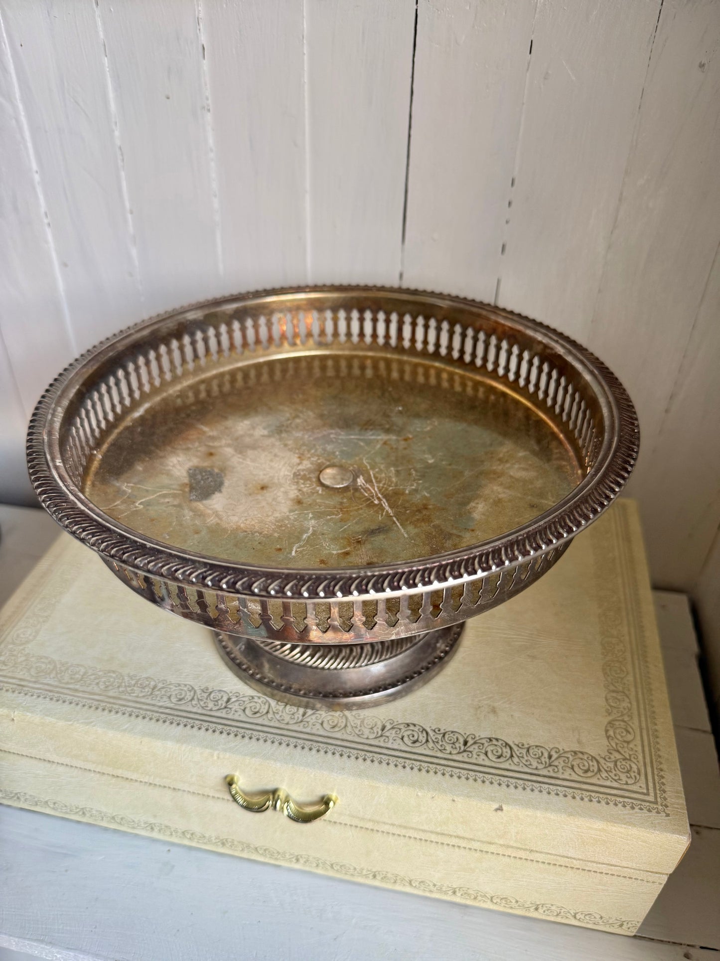 Vtg. Silver/Pewter Pedestal