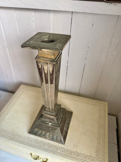 9.5” Tall Pewter/Silver Candlestick