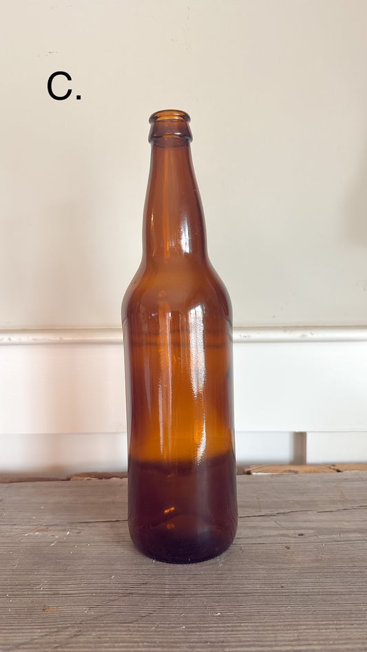11.5”T Glass Amber Bottle