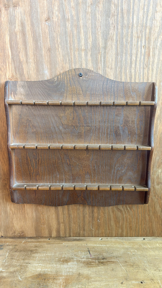 Vintage Wood Wall Spoon Display