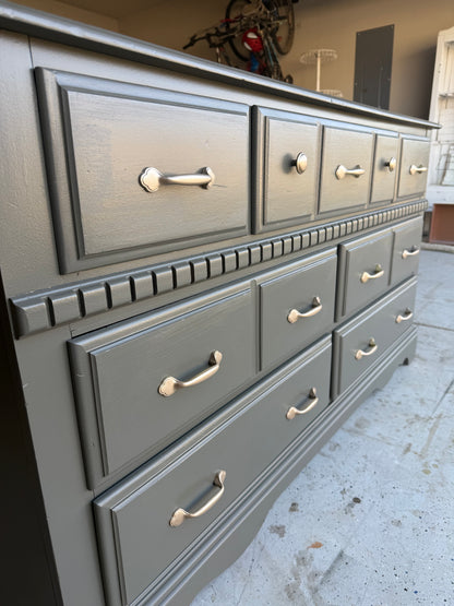 7-Drawer Deep Olive Dresser