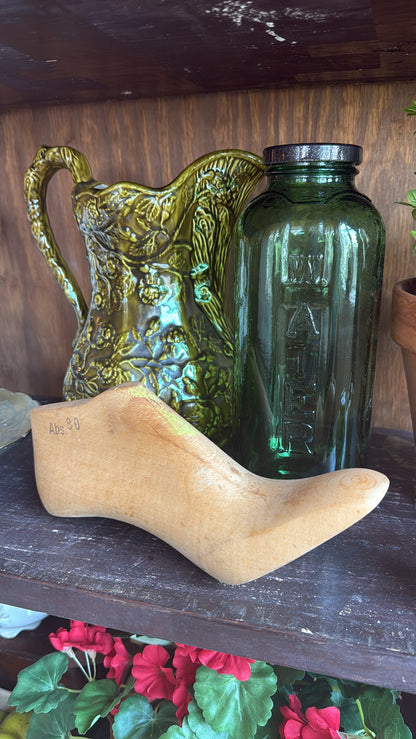 Green Etched Pottery Pitcher