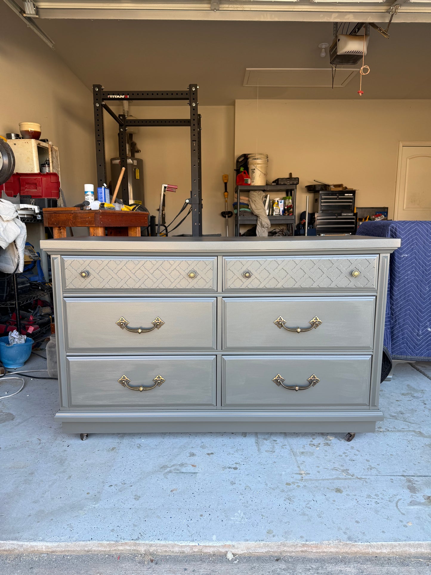 6-Drawer Dark Olive Dresser