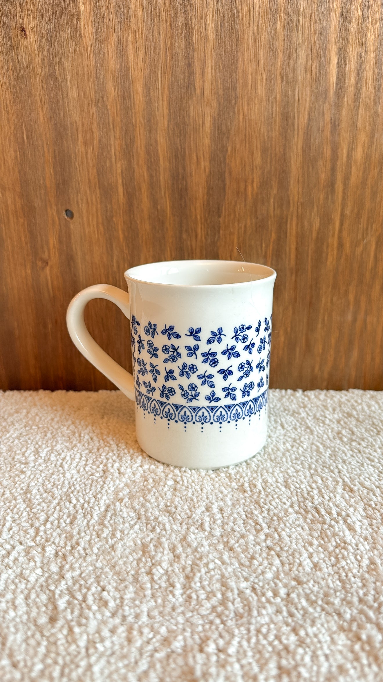 B&W Floral Ironstone Mug