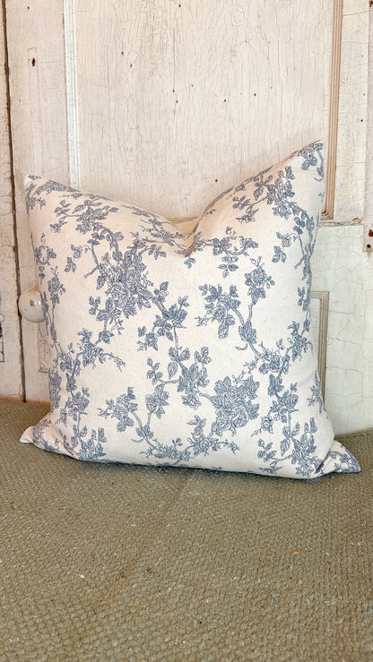 Blue Floral Pillow