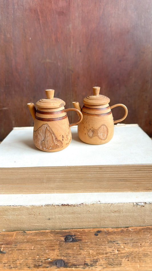 Vintage Wooden S&P Shakers