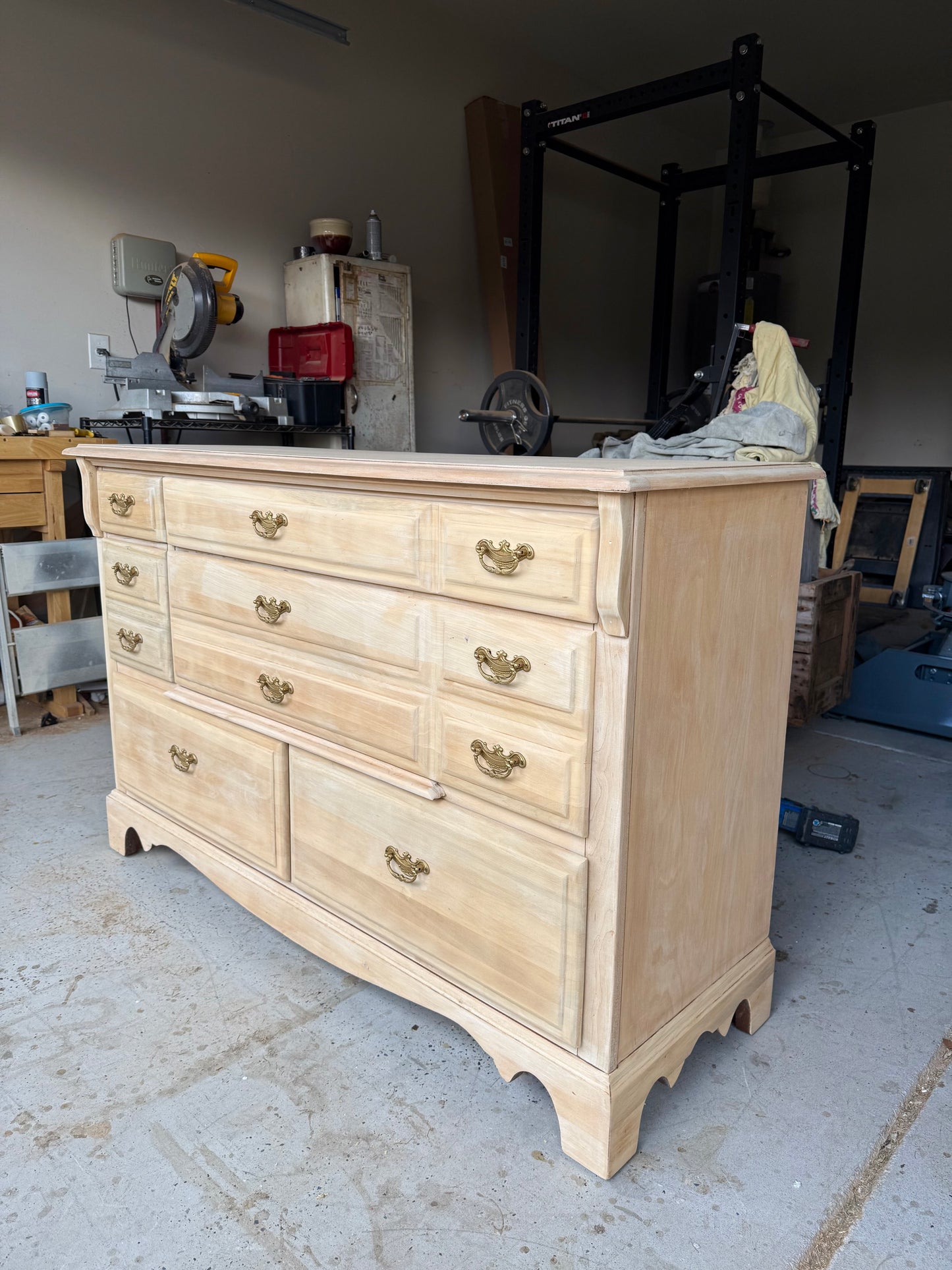 Bleached 6-Drawer Dresser