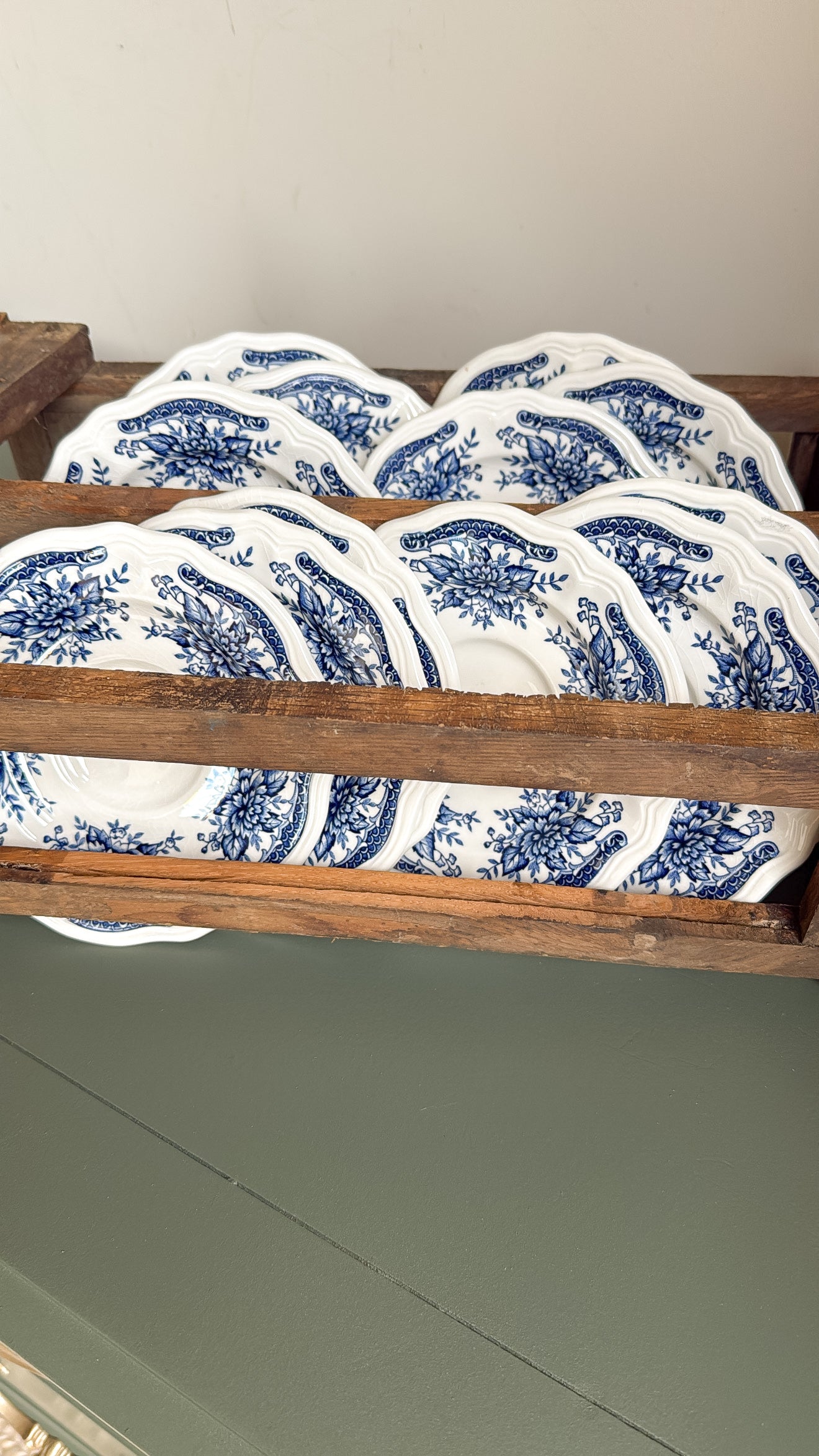 6” Blue Carnation Ironstone Saucer