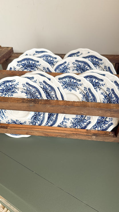 6” Blue Carnation Ironstone Saucer