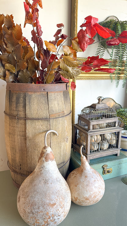 17” Tall Primitive Wood Barrel