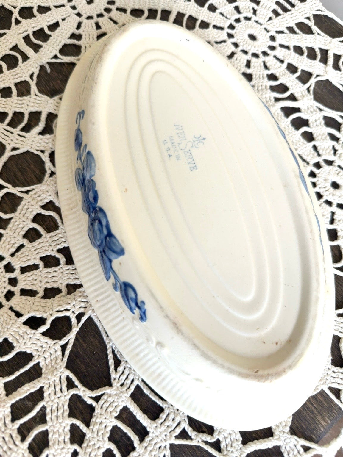 Blue Floral Detailed Serving Platter