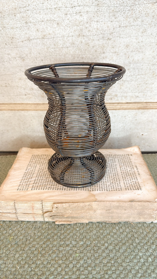Vintage Rusty Small Metal Urn