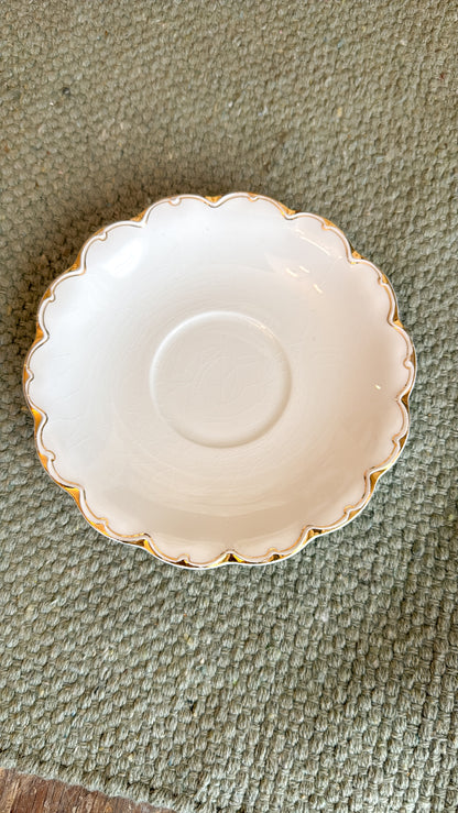 Gold Scalloped Edge Ironstone 6” Plate