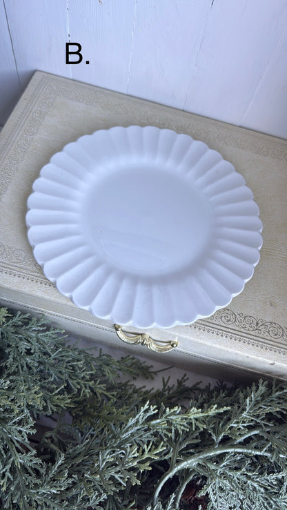 7” Ironstone Scalloped Plate