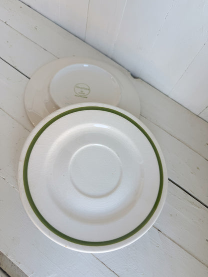 6.25” Ironstone Green Band Saucer