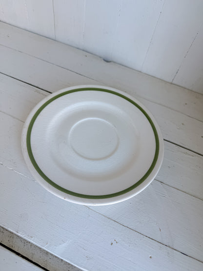6.25” Ironstone Green Band Saucer