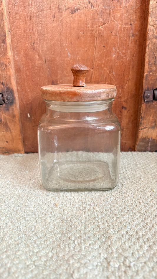 Small Wood Top Jar
