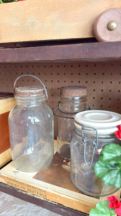Vintage Clamp Lid Glass Jar