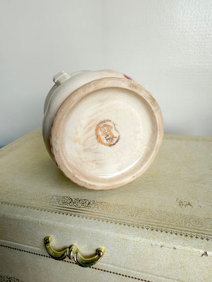 4.5” Tall Crazed Ironstone Floral Planter
