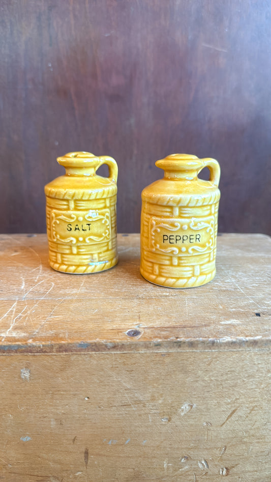 Vintage Yellow S&P Shakers