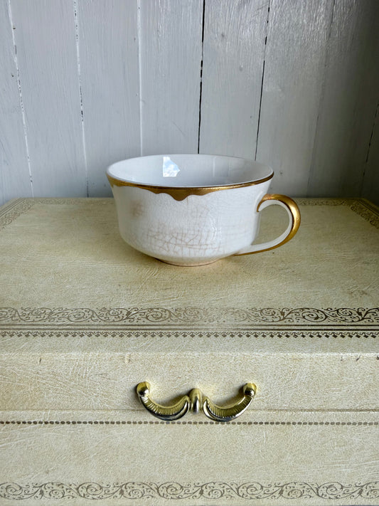 2” Tall Gold Detailed Ironstone Teacup