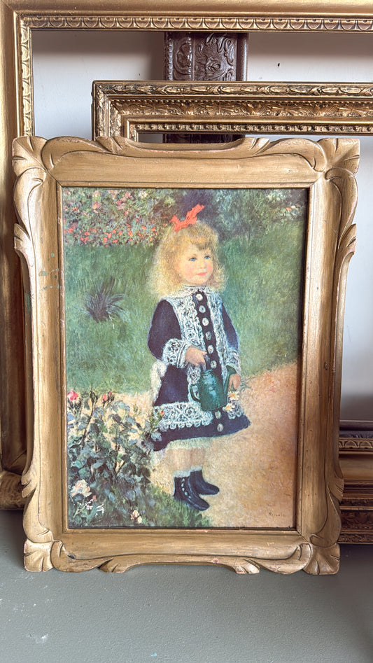 Vintage Wooden Gold Framed Girl