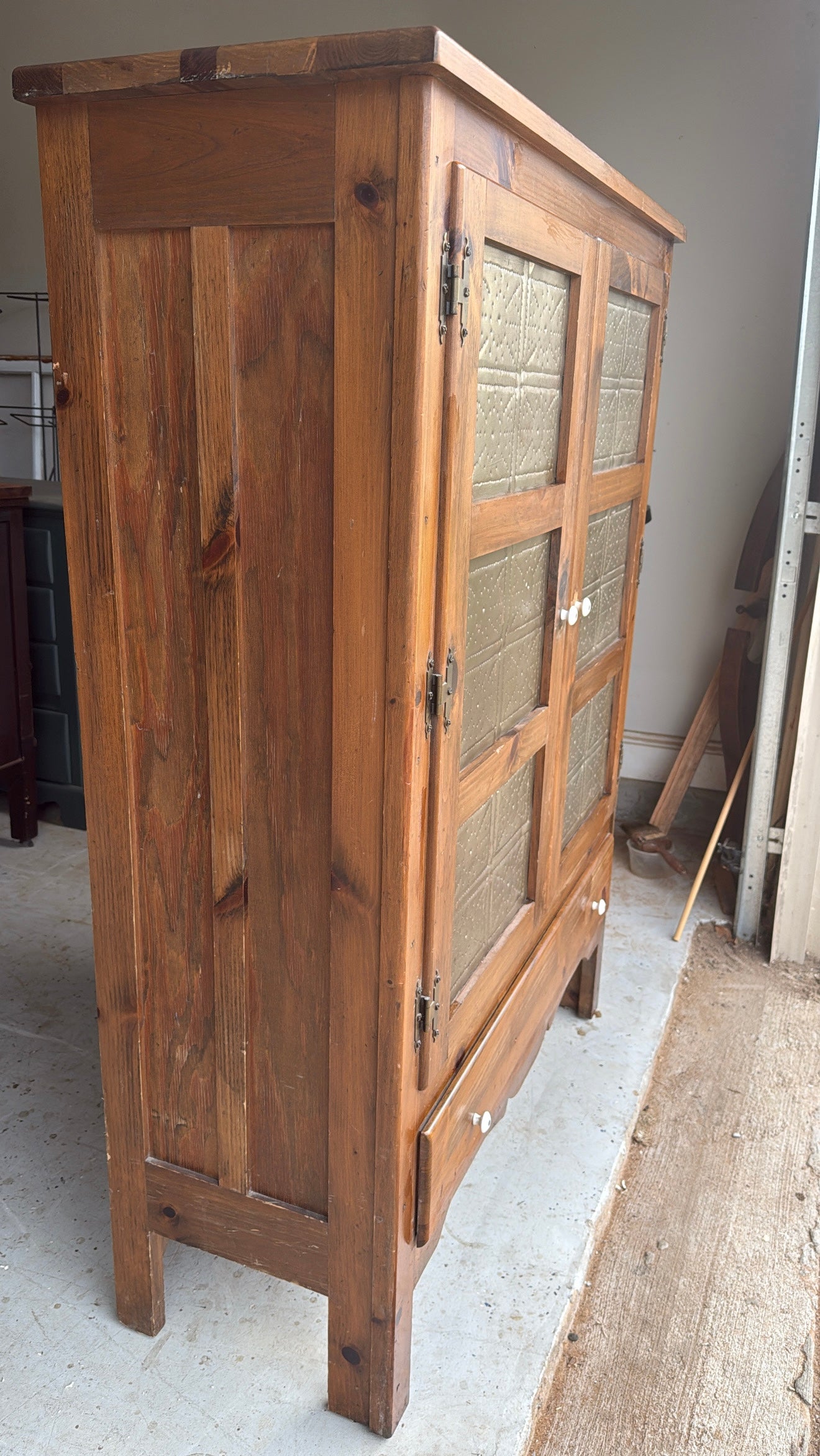 Antique Cabinet with Tin Detail