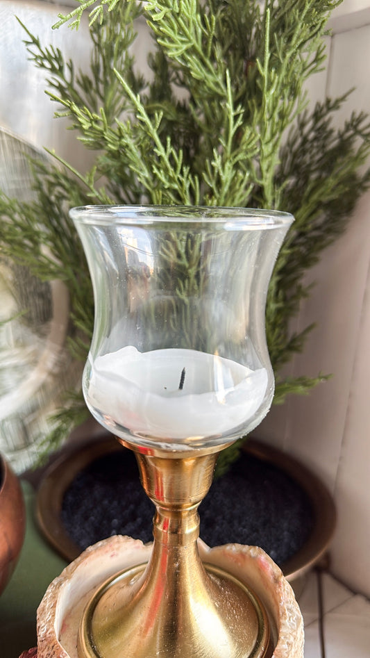 Tulip Shaped Glass Candle Votive