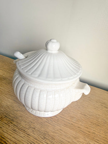 Crazed Tureen w/ Ladle