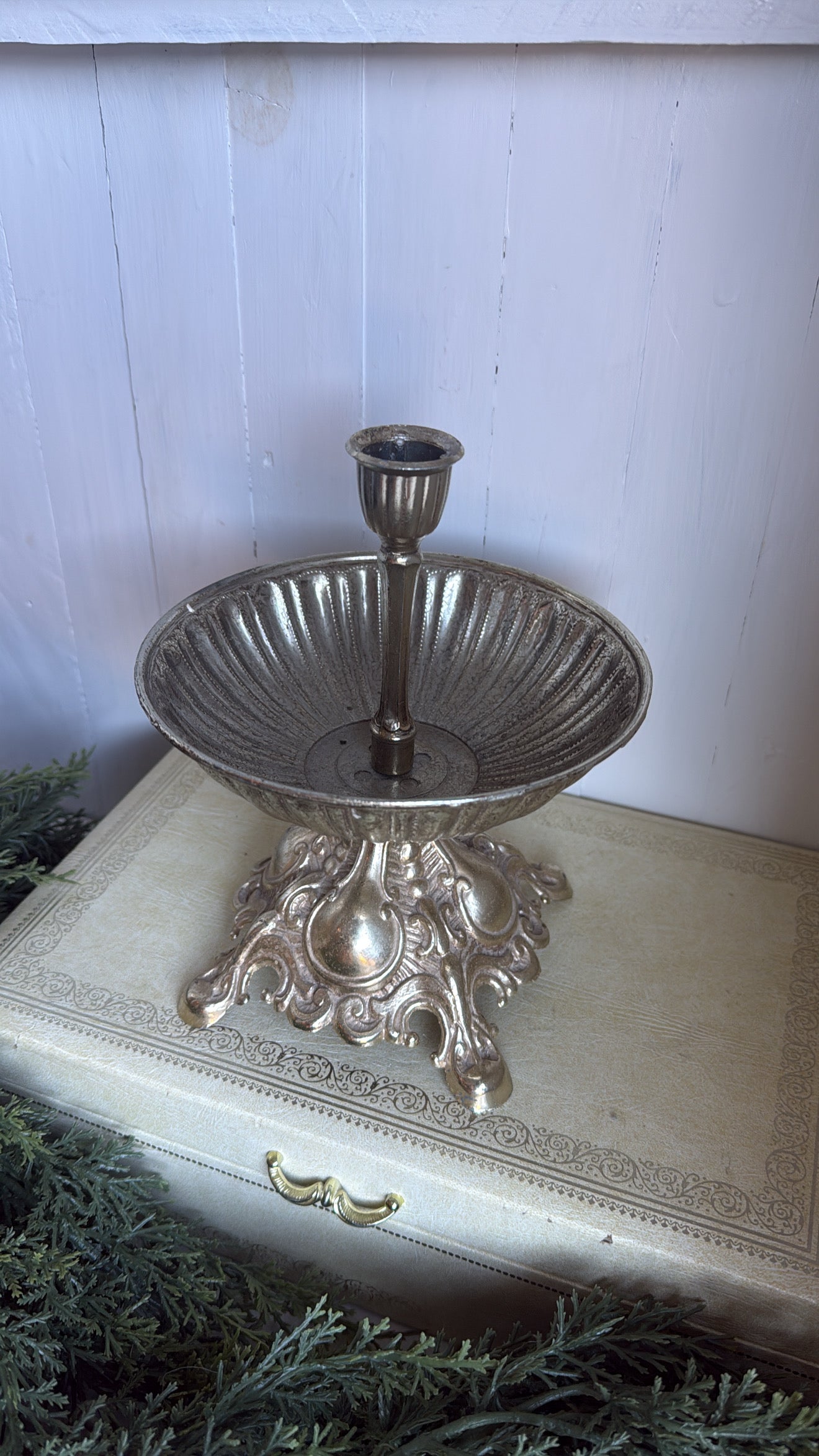 Silver Ornate Candlestick