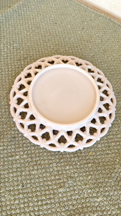 Pink Milk Glass Plate