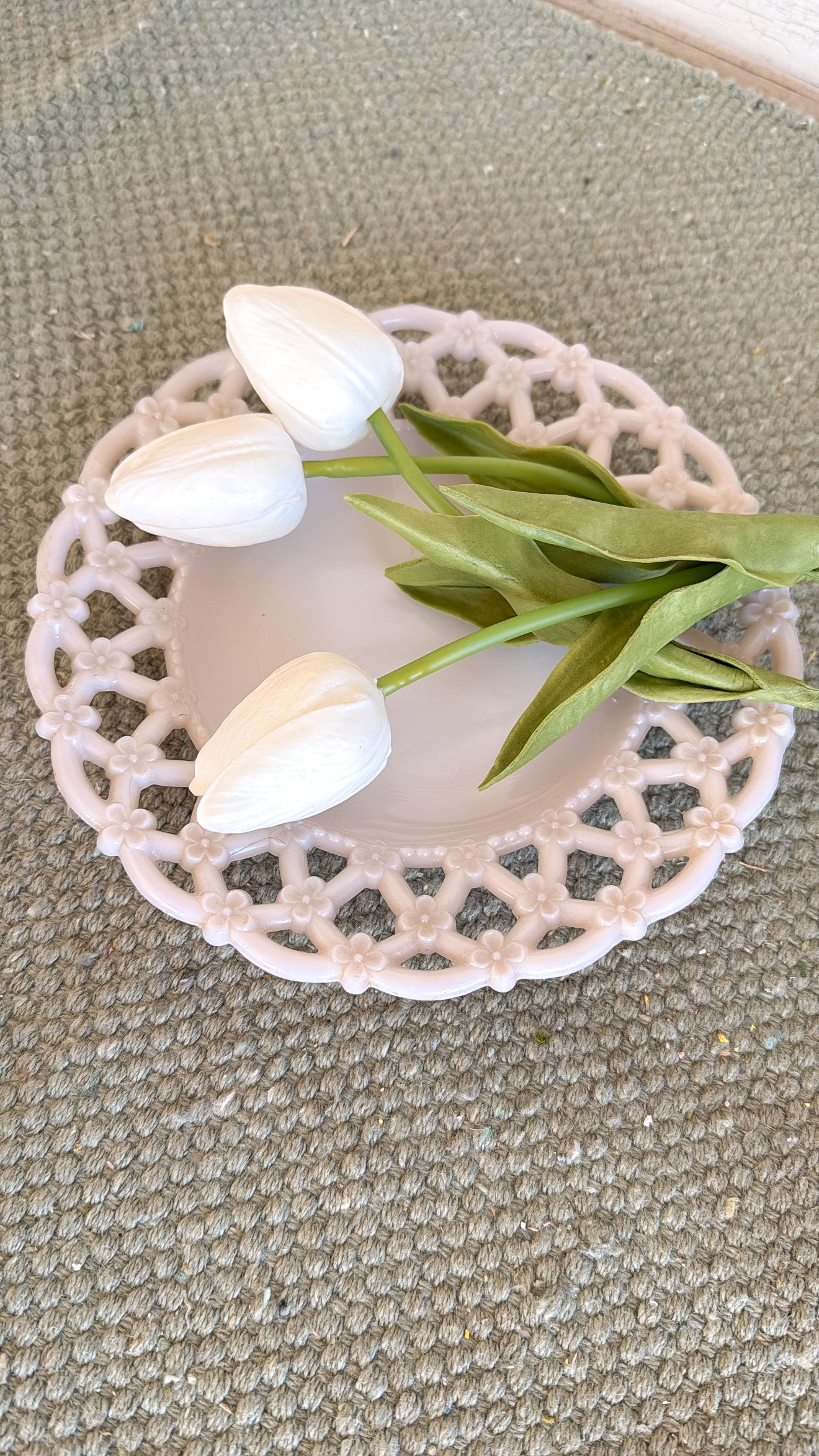 Pink Milk Glass Plate