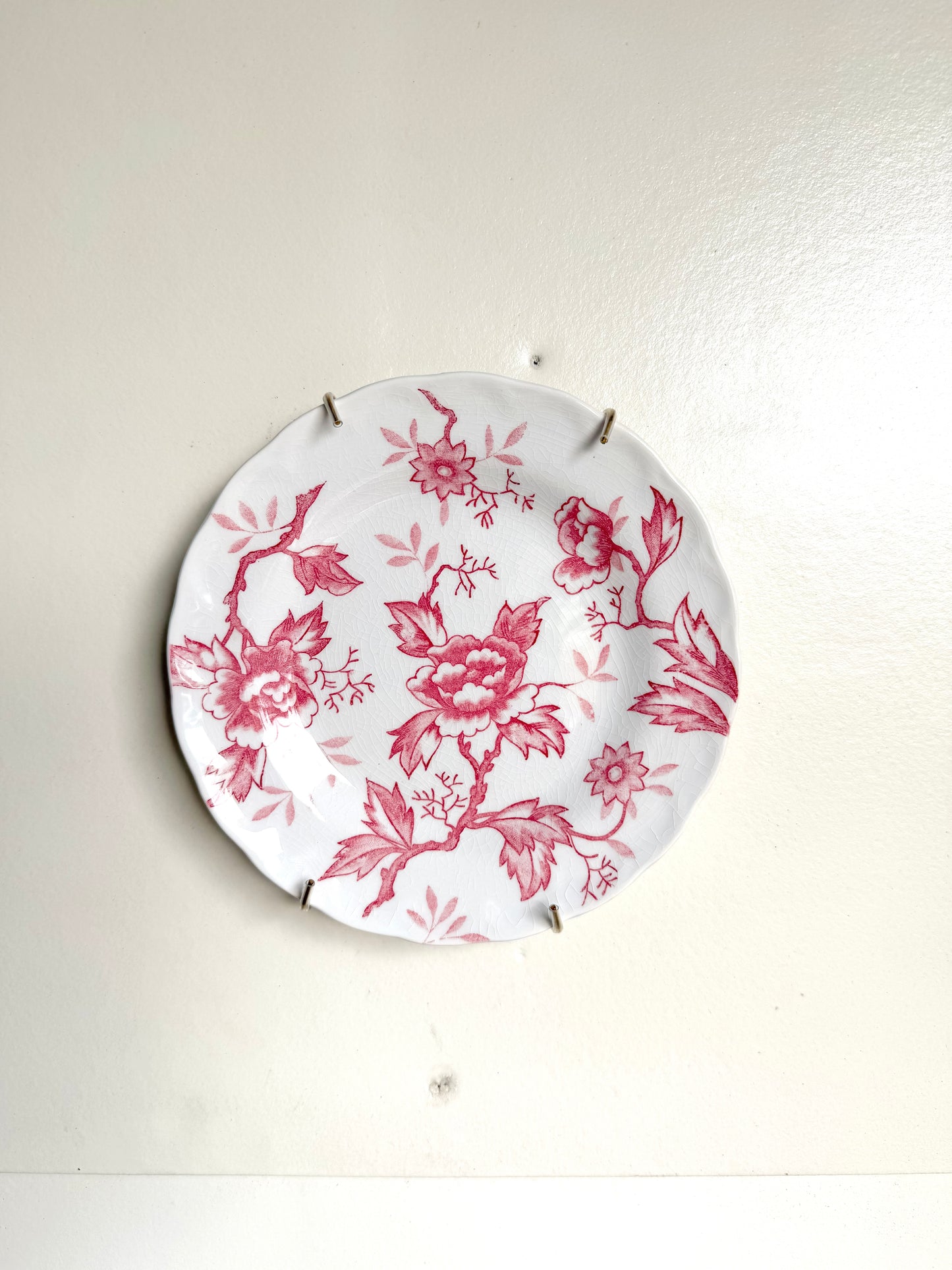 7.5” Red & White Ironstone Saucer