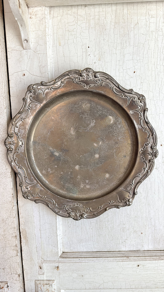 Ornate Brass Silver Tray