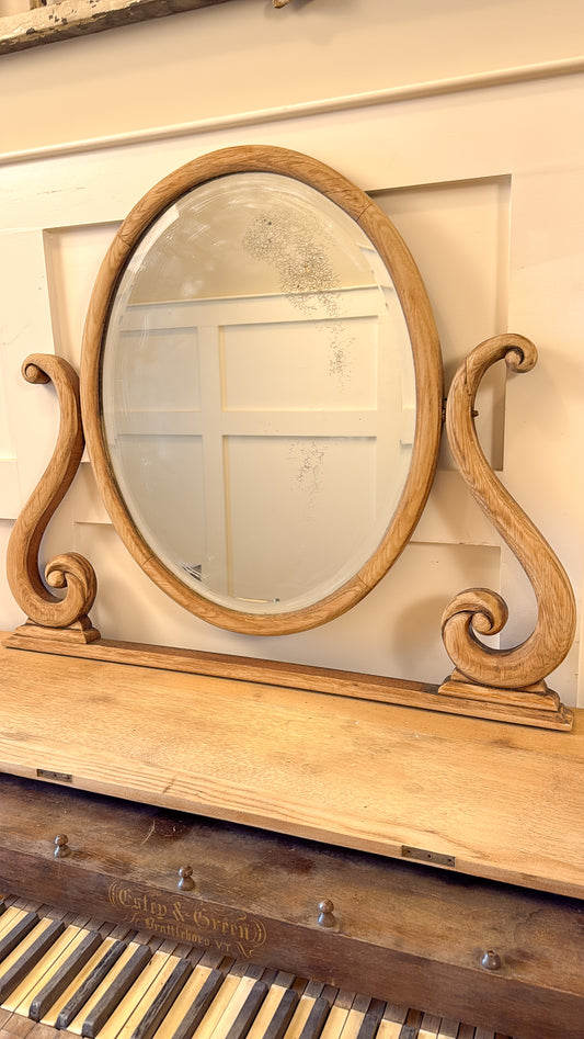 Vintage Ornate Bleached Wood Mirror