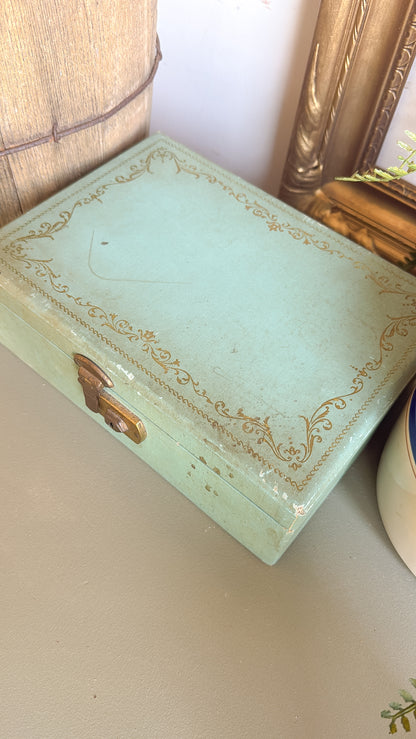 Vintage Blue Jewelry Box