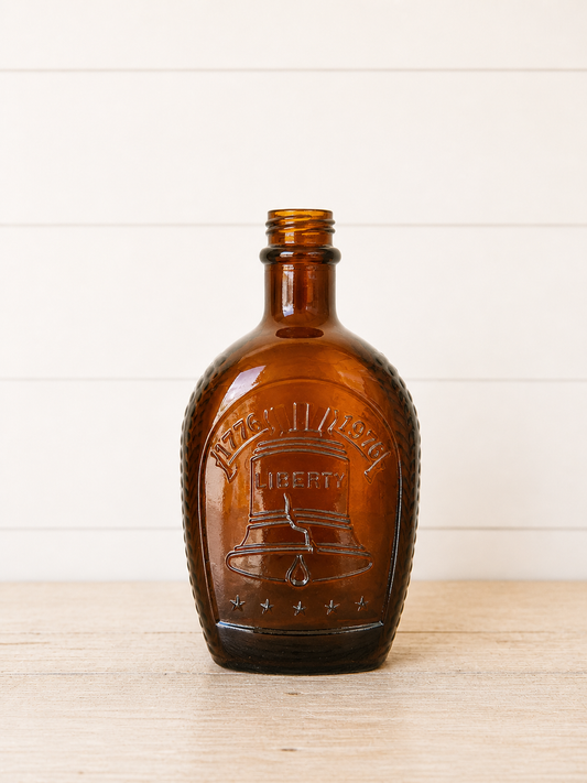 1776 Liberty Bell Amber Glass Bottle