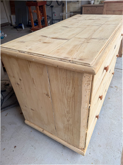 HUGE Solid Wood 3-Drawer Bleached Dresser