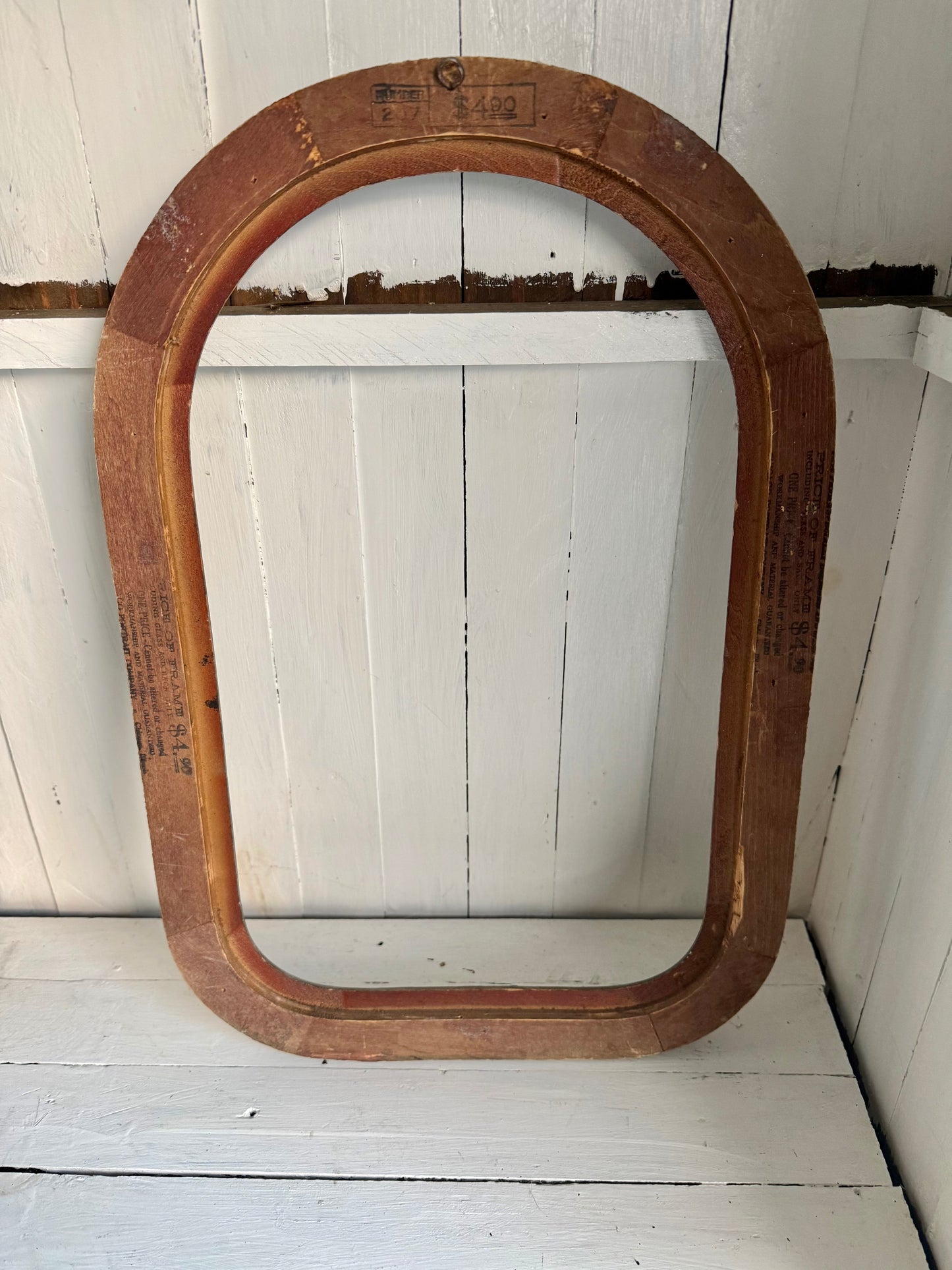 Old Wooden Oval Top Frame