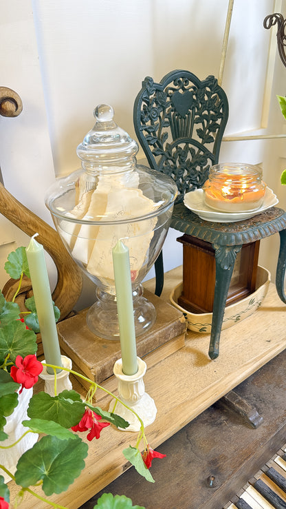 14" Tall Glass Apothecary Jar w/ Lid