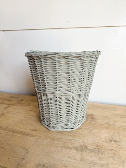 10.5” Tall Light Sage Wicker Basket