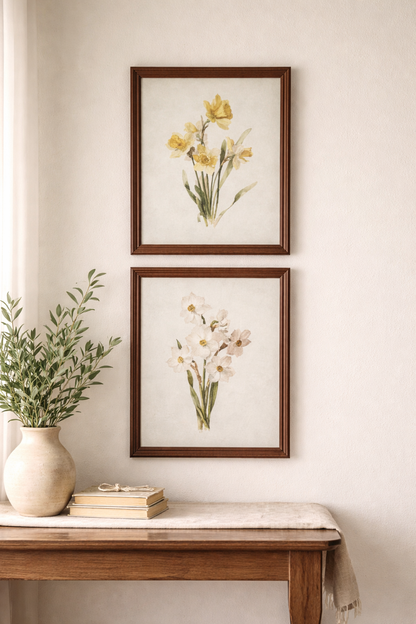 Vintage White Floral Print
