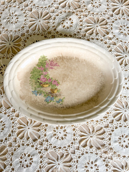 13.5” Floral Crazed Platter