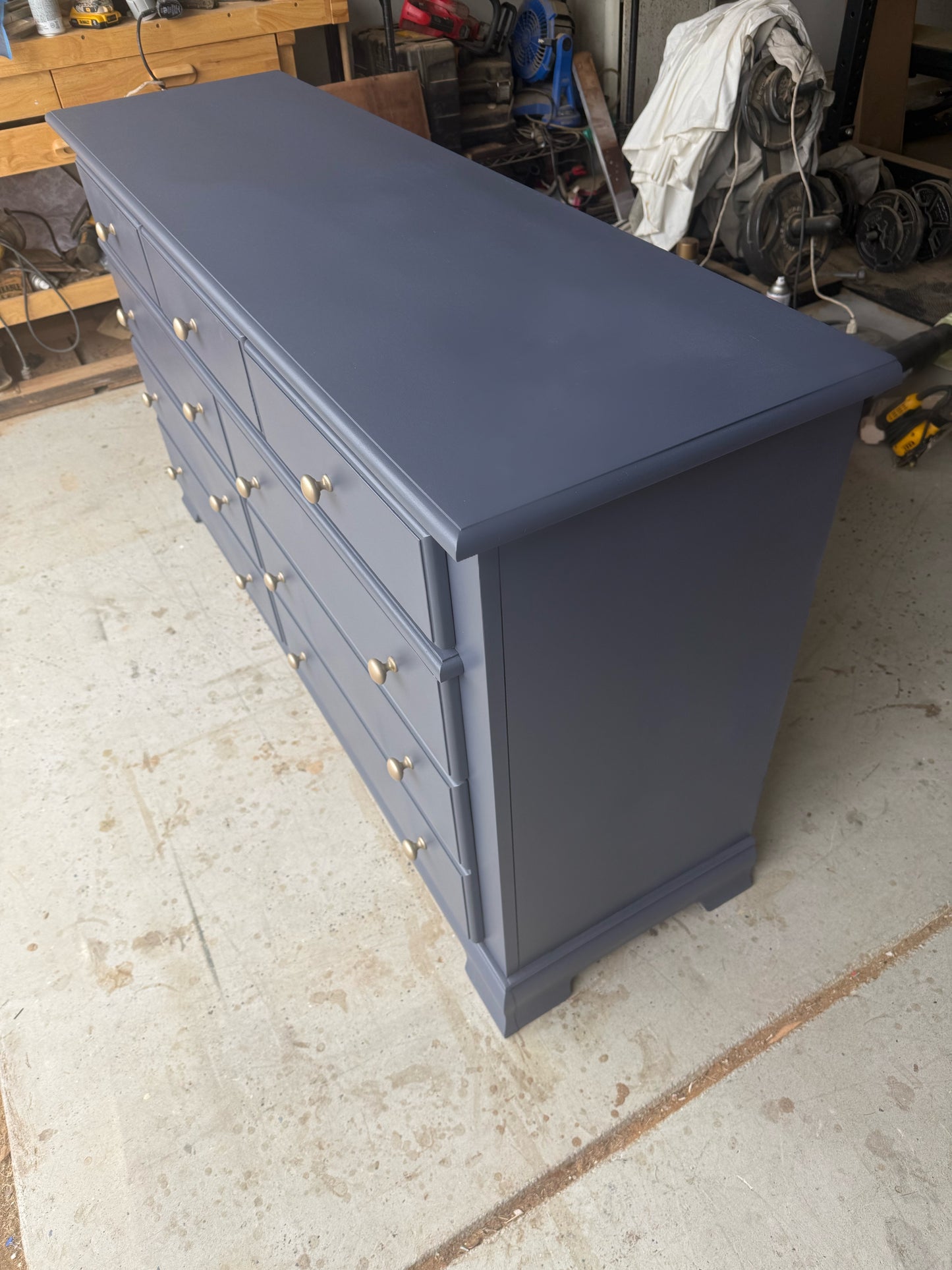 Dusty Navy Blue 7-Drawer Dresser