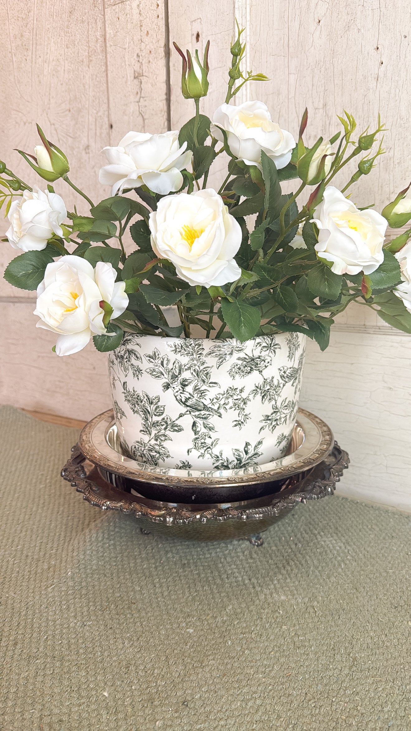 Silver Ornate Footed Bowl