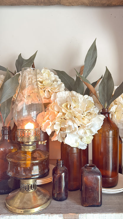 10.25”T Glass Amber Bottle