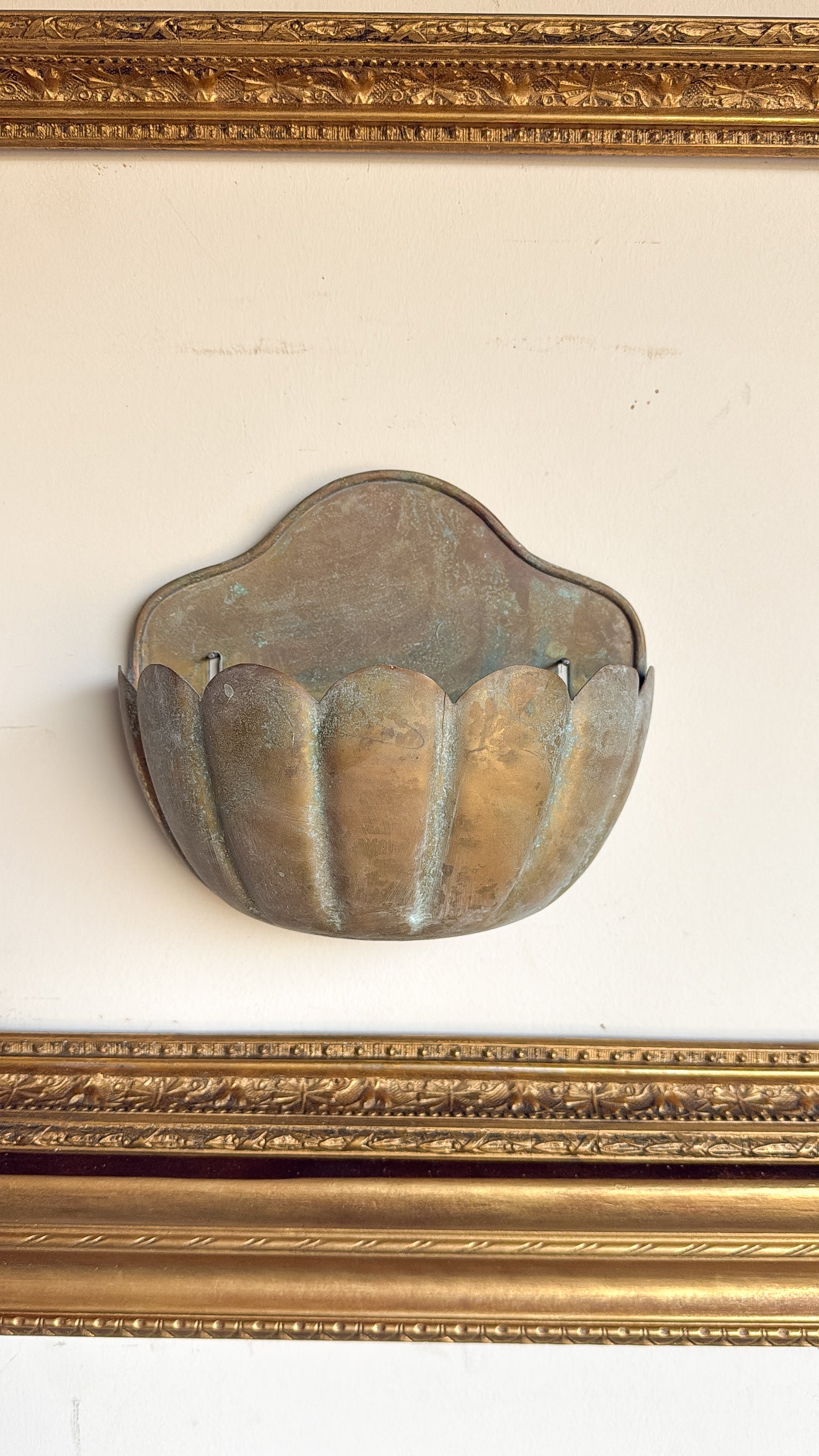 Set of 2 Copper Scallop Wall Pocket